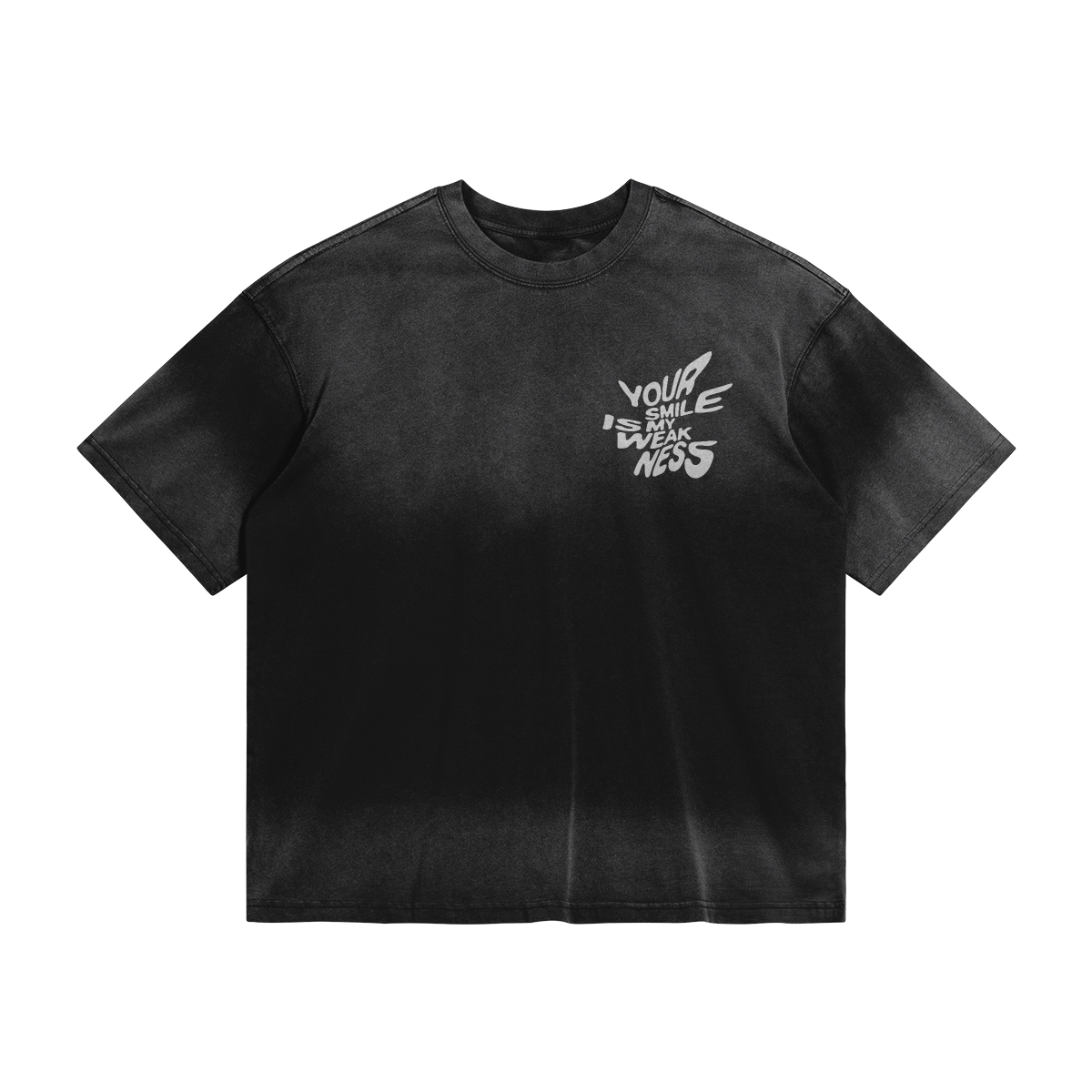 You're My Weakness Tie-Dye Tee - Faded Black