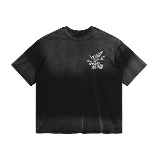 You're My Weakness Tie-Dye Tee - Faded Black